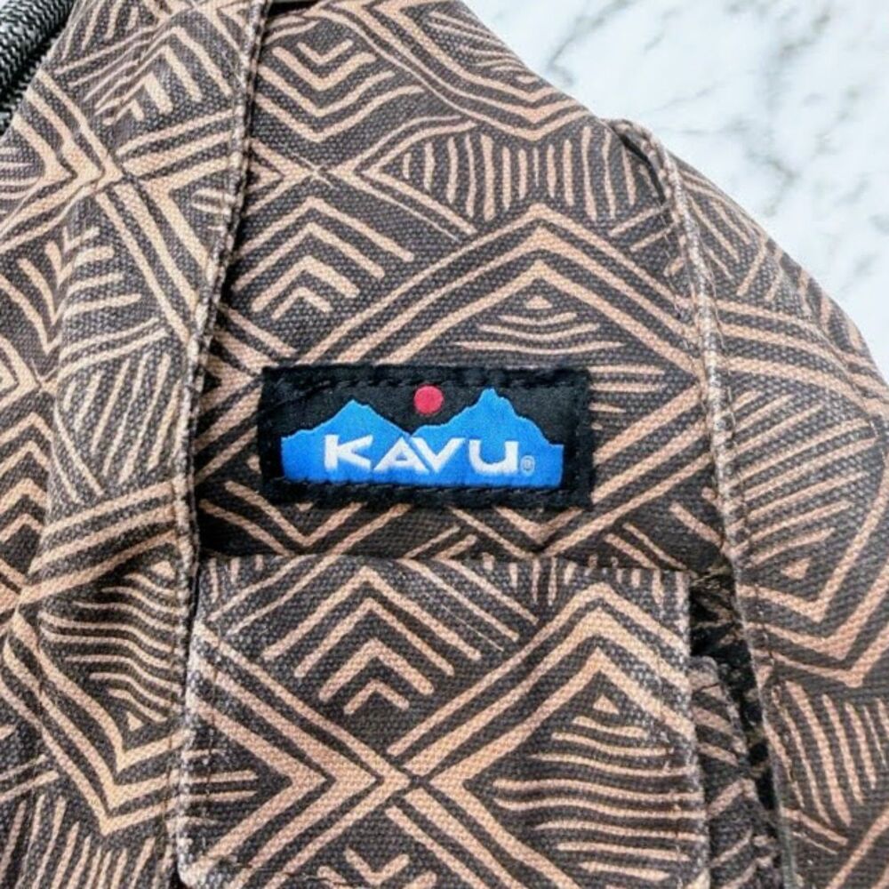 KAVU Rope Sling Bag Brown Diamond Print Crossbody
